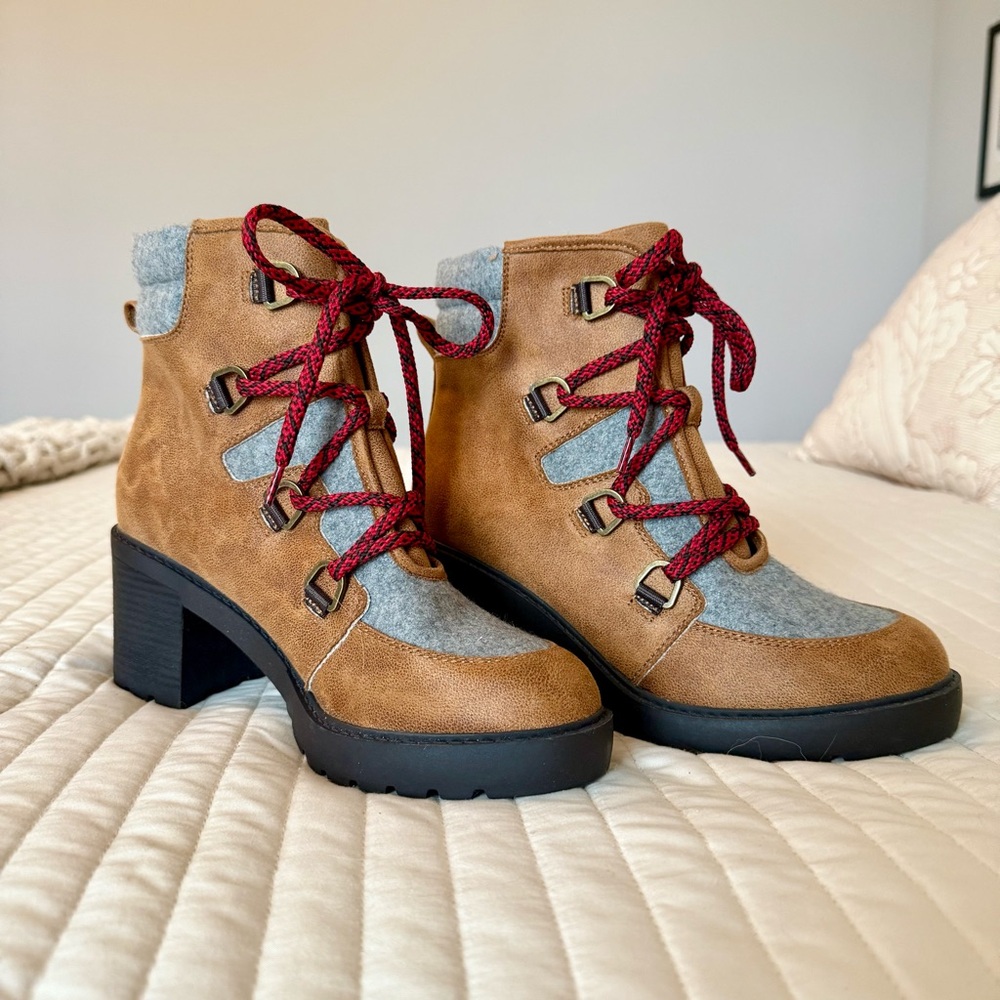 Stylish Brown and Gray Women's Boots